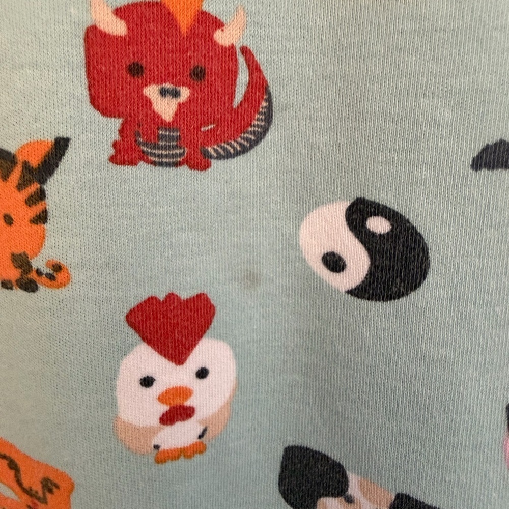 ROLLER RABBIT Chinese New Year Long Sleeve Kids Pima Cotton Pajama Set Size 8 - Picture 5 of 14